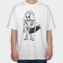 Skeleton With Skateboard Skate Skull, Tricou Oversize Barbati (Unisex)