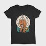 Skeleton Riding T Rex With Pumpkin, Tricou Femei