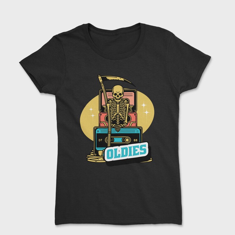 Skeleton With Oldies Cassettes, Tricou Femei