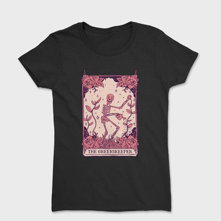 Skeleton Gardener Tarot Card Greenskeeper, Tricou Femei