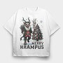 Merry Dark Krampus Cartoon, Tricou Oversize Barbati (Unisex)