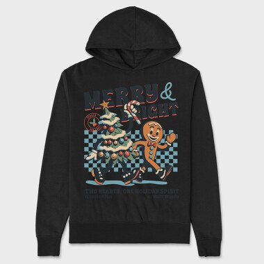 Merry And Bright Christmas, Hanorac Oversize Barbati (Unisex)