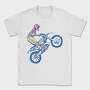 Sketched Motocross Bike Wheeling, Tricou Barbati (Unisex)