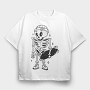 Skeleton With Skateboard Skate Skull, Tricou Oversize Barbati (Unisex)