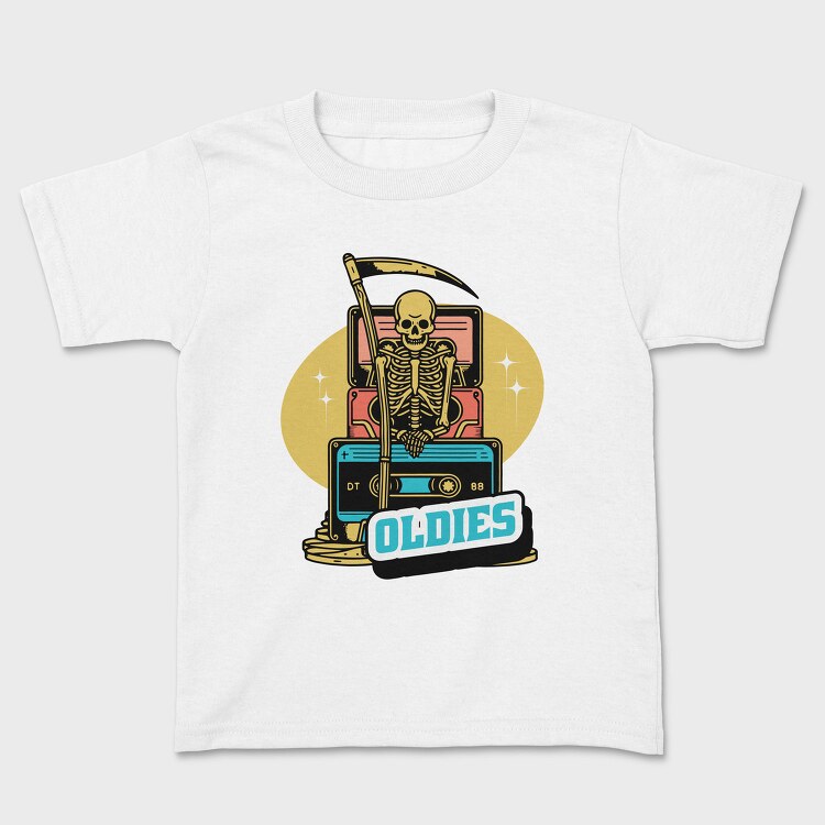 Skeleton With Oldies Cassettes, Tricou Copii