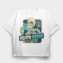 Skeleton With Caffeine Drink Death Coffee, Tricou Oversize Barbati (Unisex)