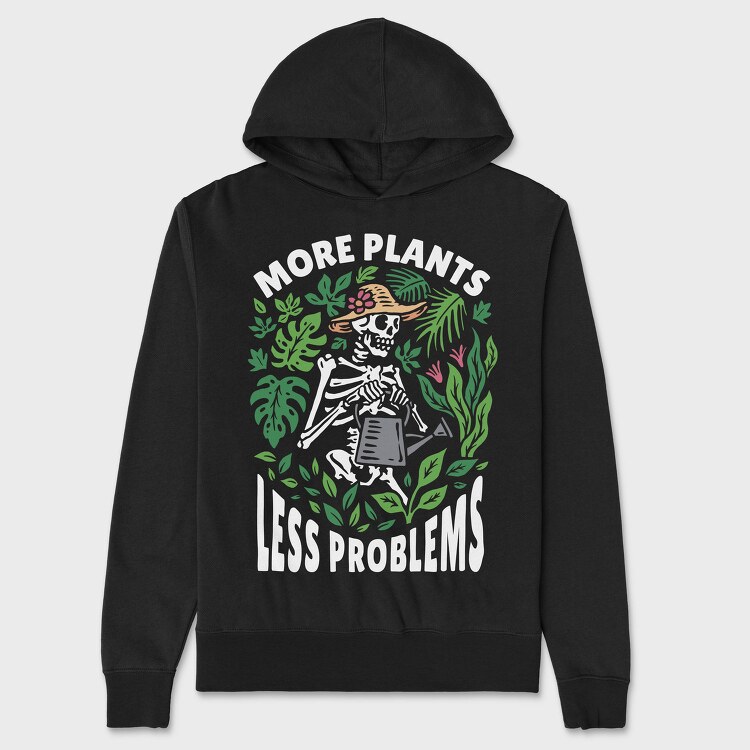 Skeleton Watering House Plants, Hanorac Oversize Barbati (Unisex)