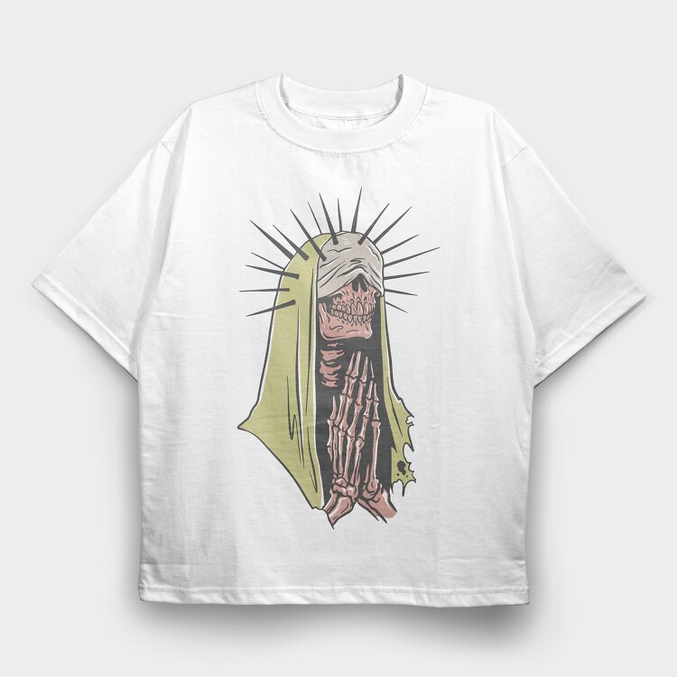 Skeleton Veil Prayer, Tricou Oversize Barbati (Unisex)