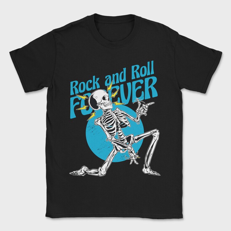 Skeleton Rock And Roll Forever, Tricou Barbati (Unisex)