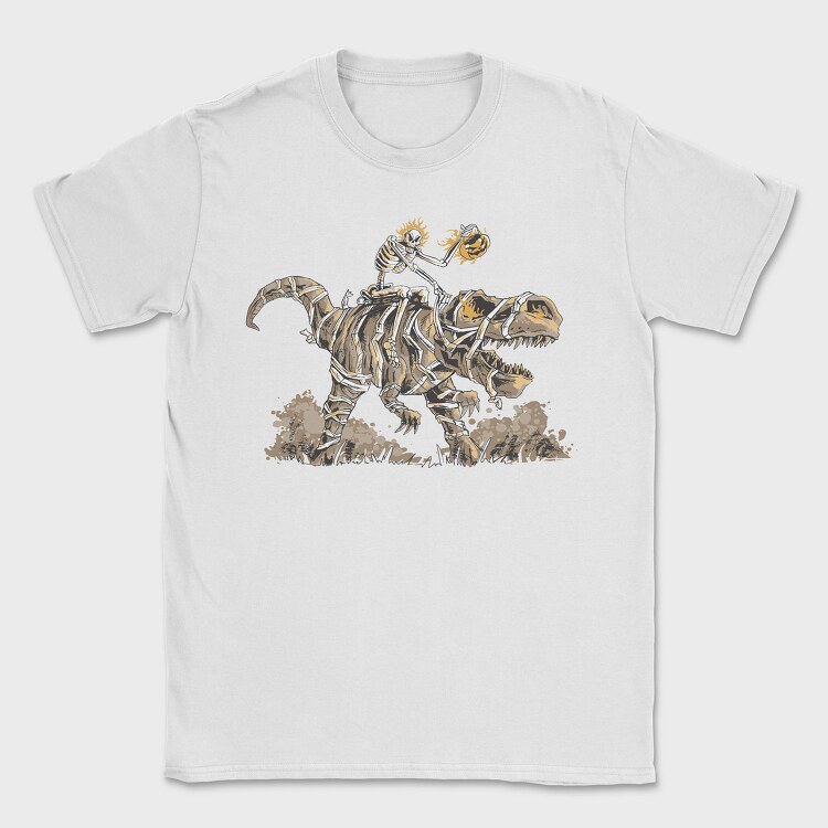 Skeleton Riding Mummy Dinosaur T Rex, Tricou Barbati (Unisex)