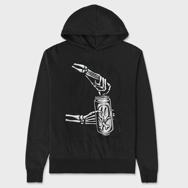 Skeleton Opening Beer Can It S Beer Time, Hanorac Oversize Barbati (Unisex)