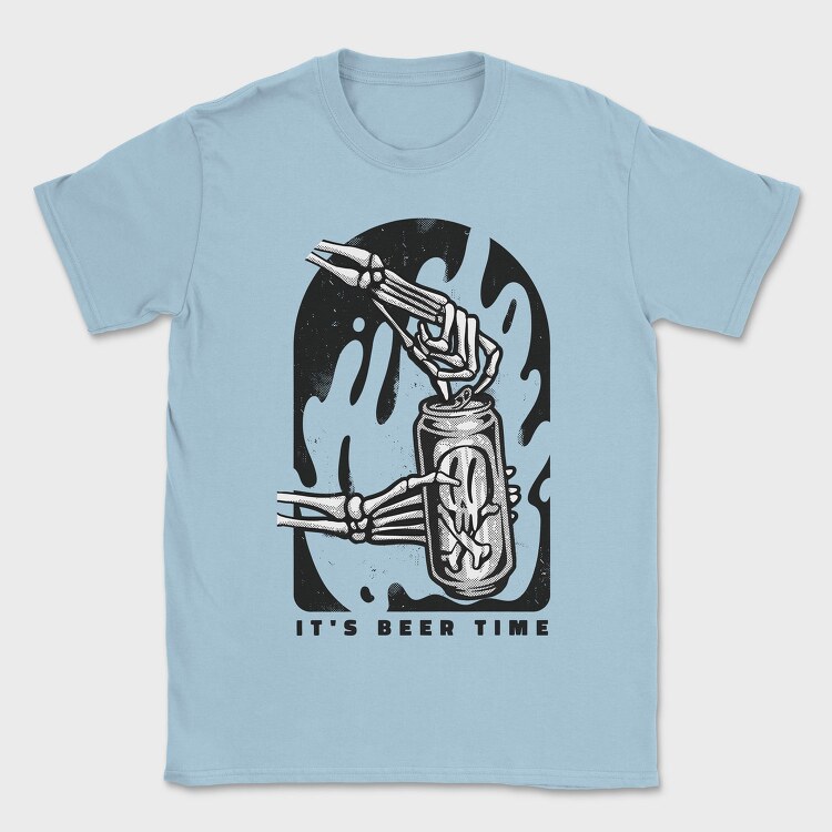 Skeleton Opening Beer Can It S Beer Time, Tricou Barbati (Unisex)