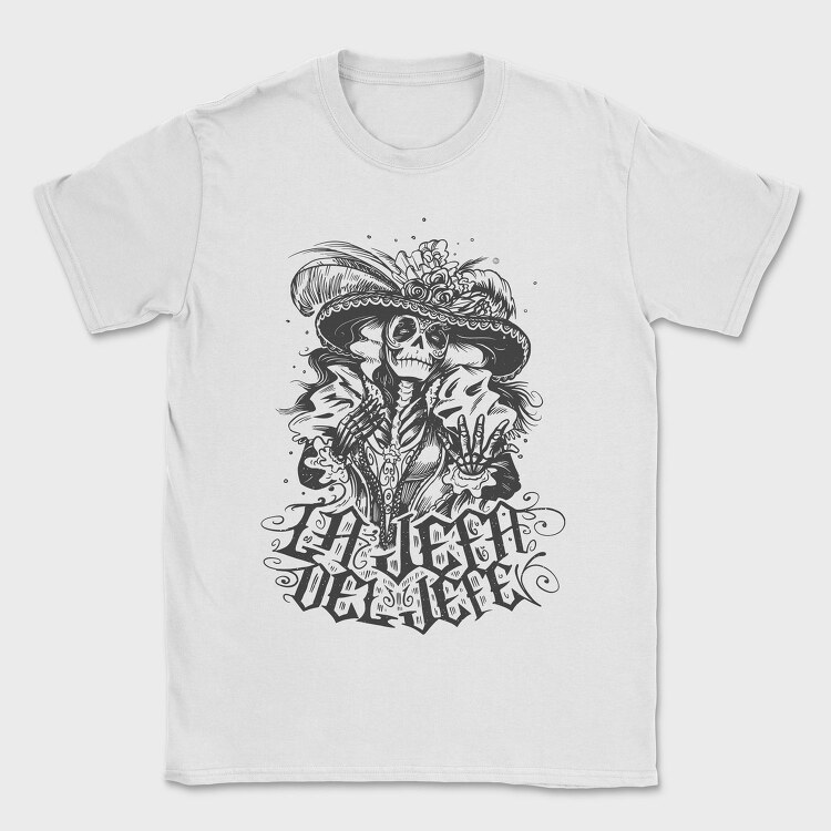 Skeleton Mexican Character Hand Drawn Jefa, Tricou Barbati (Unisex)