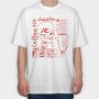 Skeleton And Coffee Drink Till, Tricou Oversize Barbati (Unisex)