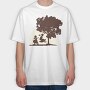 Sisters Playing Swinging, Tricou Oversize Barbati (Unisex)