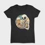 Skeleton Drinking And Smoking Retro Beer Cigar, Tricou Femei