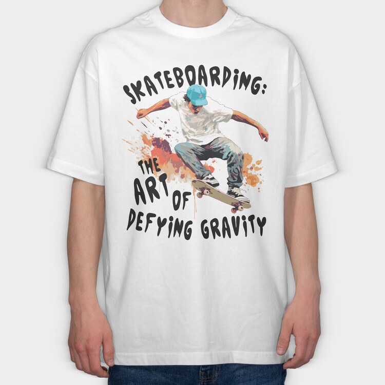 Skateboarding Skater Art, Tricou Oversize Barbati (Unisex)
