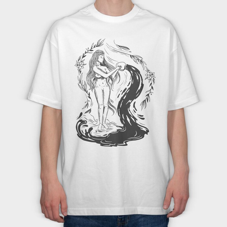 Woman Dark Art Nouveau 03, Tricou Oversize Barbati (Unisex)