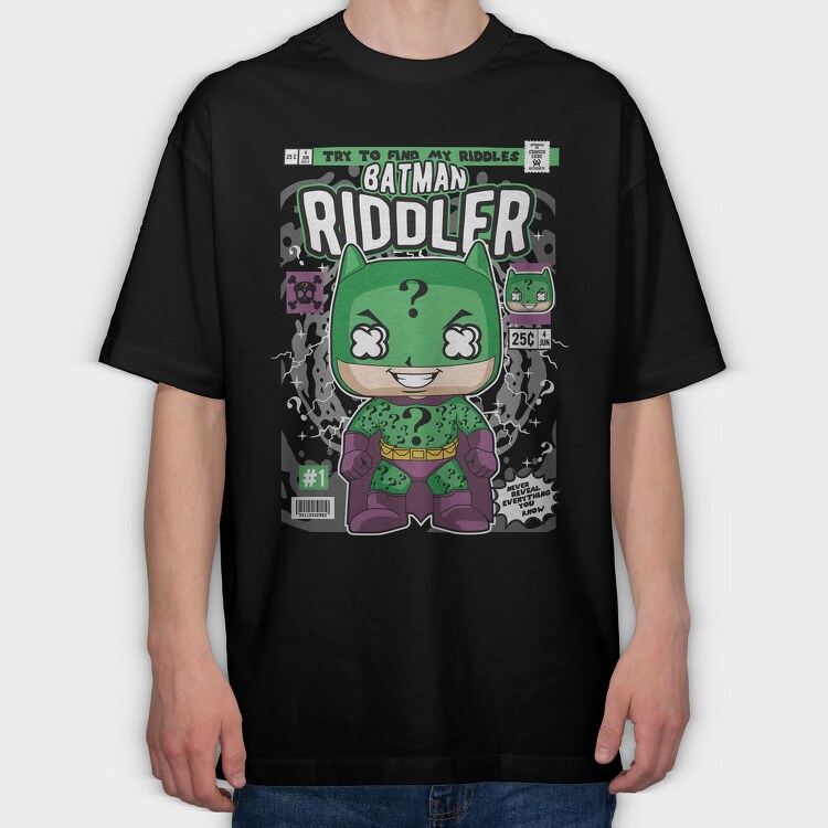 Batman Riddler Mystery, Tricou Oversize Barbati (Unisex)
