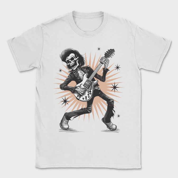 Skeleton Electric Guitar Rockabilly, Tricou Barbati (Unisex)
