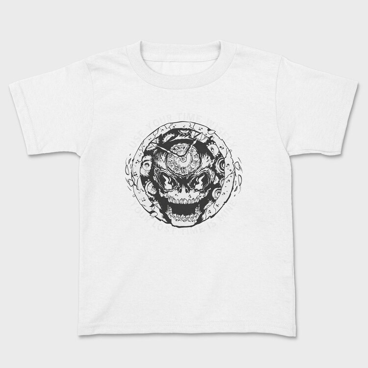 Skeleton Clock Scary Death, Tricou Copii