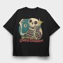 Skeleton Christmas Creepy Cartoon, Tricou Oversize Barbati (Unisex)