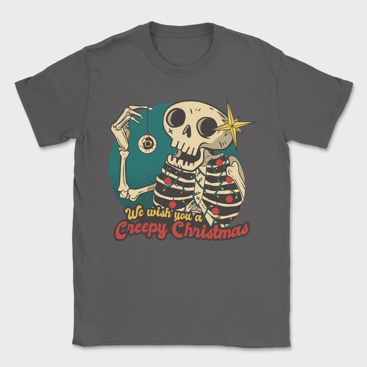 Skeleton Christmas Creepy Cartoon, Tricou Barbati (Unisex)