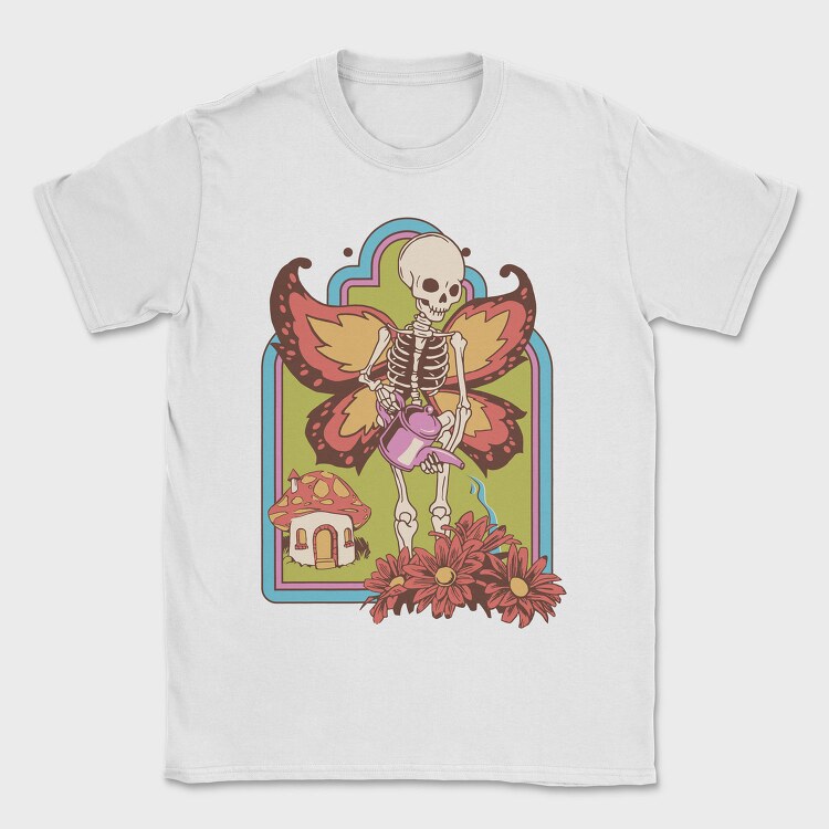 Skeleton And Flowers Skull Fairy, Tricou Barbati (Unisex)