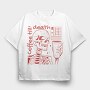 Skeleton And Coffee Drink Till, Tricou Oversize Barbati (Unisex)