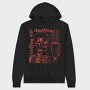 Skeleton And Coffee Drink Till, Hanorac Oversize Barbati (Unisex)