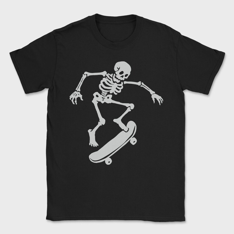 Skateboarding Skeleton On Skateboard, Tricou Barbati (Unisex)
