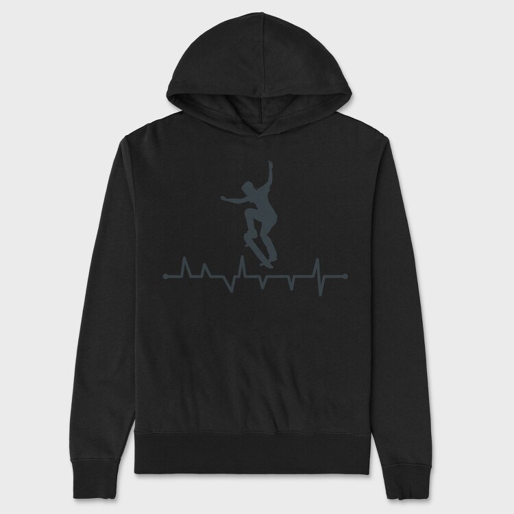 Skateboard Heart Line, Hanorac Oversize Barbati (Unisex)