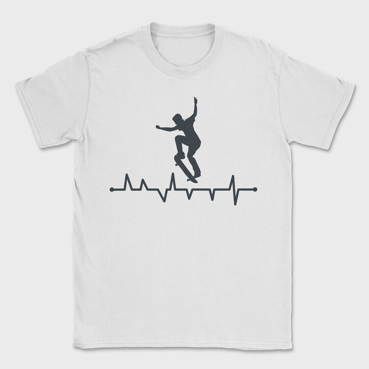 Skateboard Heart Line, Tricou Barbati (Unisex)