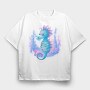 Singing Seahorse, Tricou Oversize Barbati (Unisex)