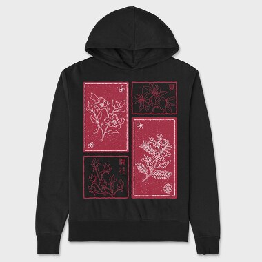Simple Sakura Flowers 06, Hanorac Oversize Barbati (Unisex)