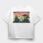 Silhouetted Aquarium, Tricou Oversize Barbati (Unisex)