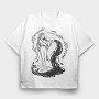 Woman Dark Art Nouveau 03, Tricou Oversize Barbati (Unisex)
