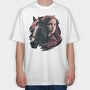 Woman And Horse Animal Girl, Tricou Oversize Barbati (Unisex)