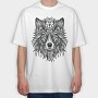 Wolf Head 001, Tricou Oversize Barbati (Unisex)