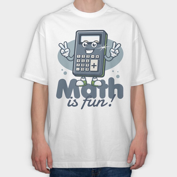 Math Is Fun Calculator Tote, Tricou Oversize Barbati (Unisex)
