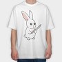 Menacing Psycho Bunny, Tricou Oversize Barbati (Unisex)