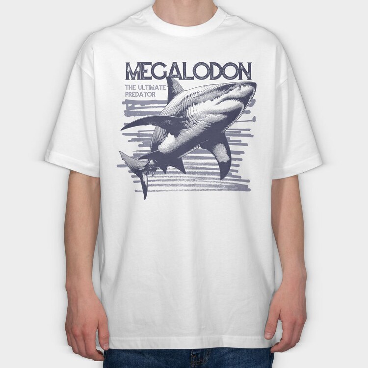 Megalodon Ultimate Predator, Tricou Oversize Barbati (Unisex)