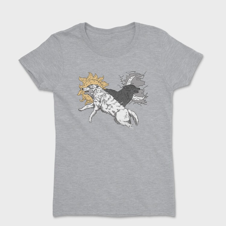 Wolves With Moon And Sun Run, Tricou Femei
