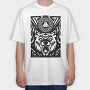 Wolf Animal And Celtic Symbol Tribal, Tricou Oversize Barbati (Unisex)