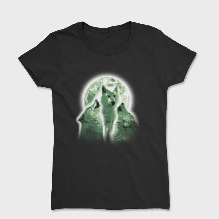 Wolves Howling At The Moon Wolf And, Tricou Femei