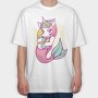 Mermaid Unicorn Sea Corn, Tricou Oversize Barbati (Unisex)