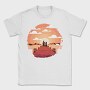 Woman And Dog Pier Footbridge, Tricou Barbati (Unisex)