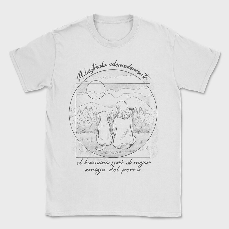 Woman And Dog Landscape Vesubius Girl, Tricou Barbati (Unisex)