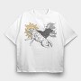 Wolves With Moon And Sun Run, Tricou Oversize Barbati (Unisex)
