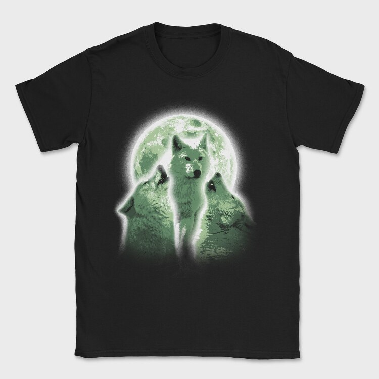 Wolves Howling At The Moon Wolf And, Tricou Barbati (Unisex)